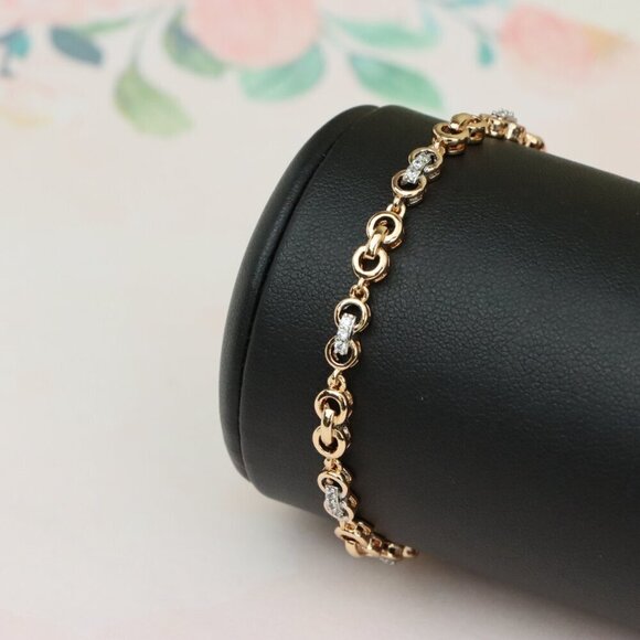 "Sparkling Rose Gold Bracelet with Dainty Crystal Accents, XPBL0732 - Picture 10 of 12